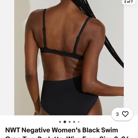 Negative Swim top, Red, Size 3 - Picture 2 of 4